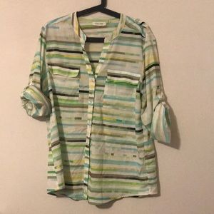 Cool colors button-up